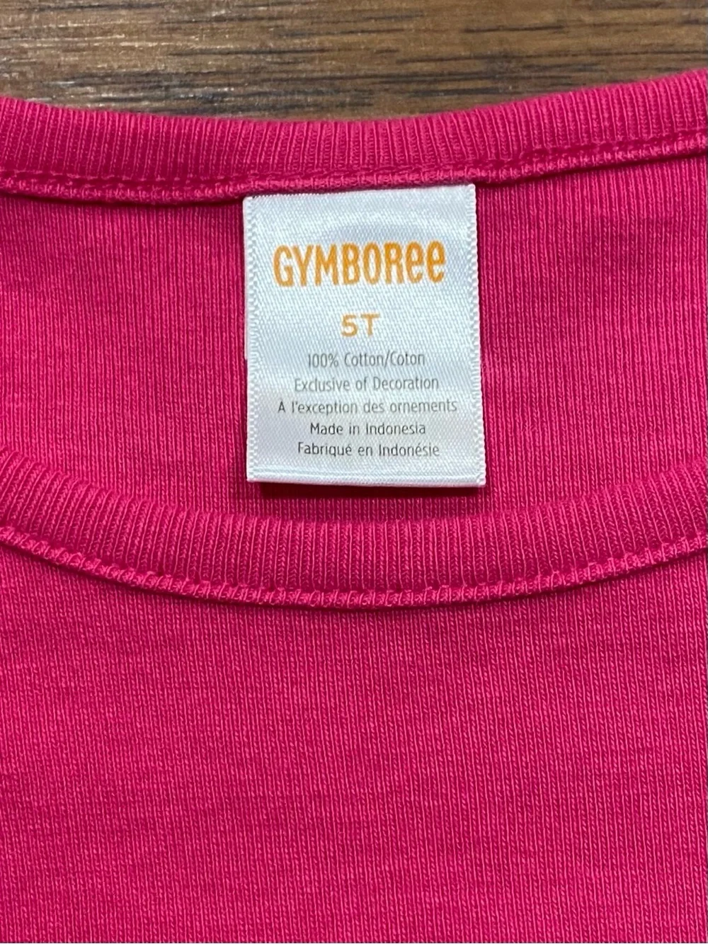 Gymboree Girls Hot Pink ‘Prep School’ Set Top, Leggings, Hair Clips Size 5T/4T
